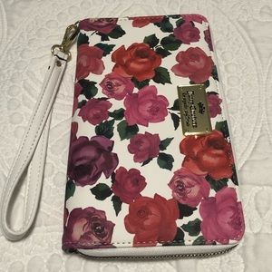 Juicy Couture White Rose Romantic Mega Zip-Around Wallet